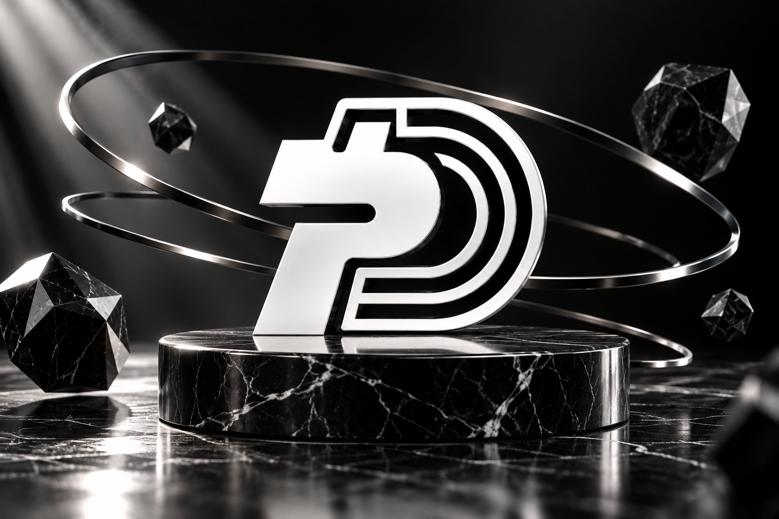 PaidDebt logo on marble pedestal